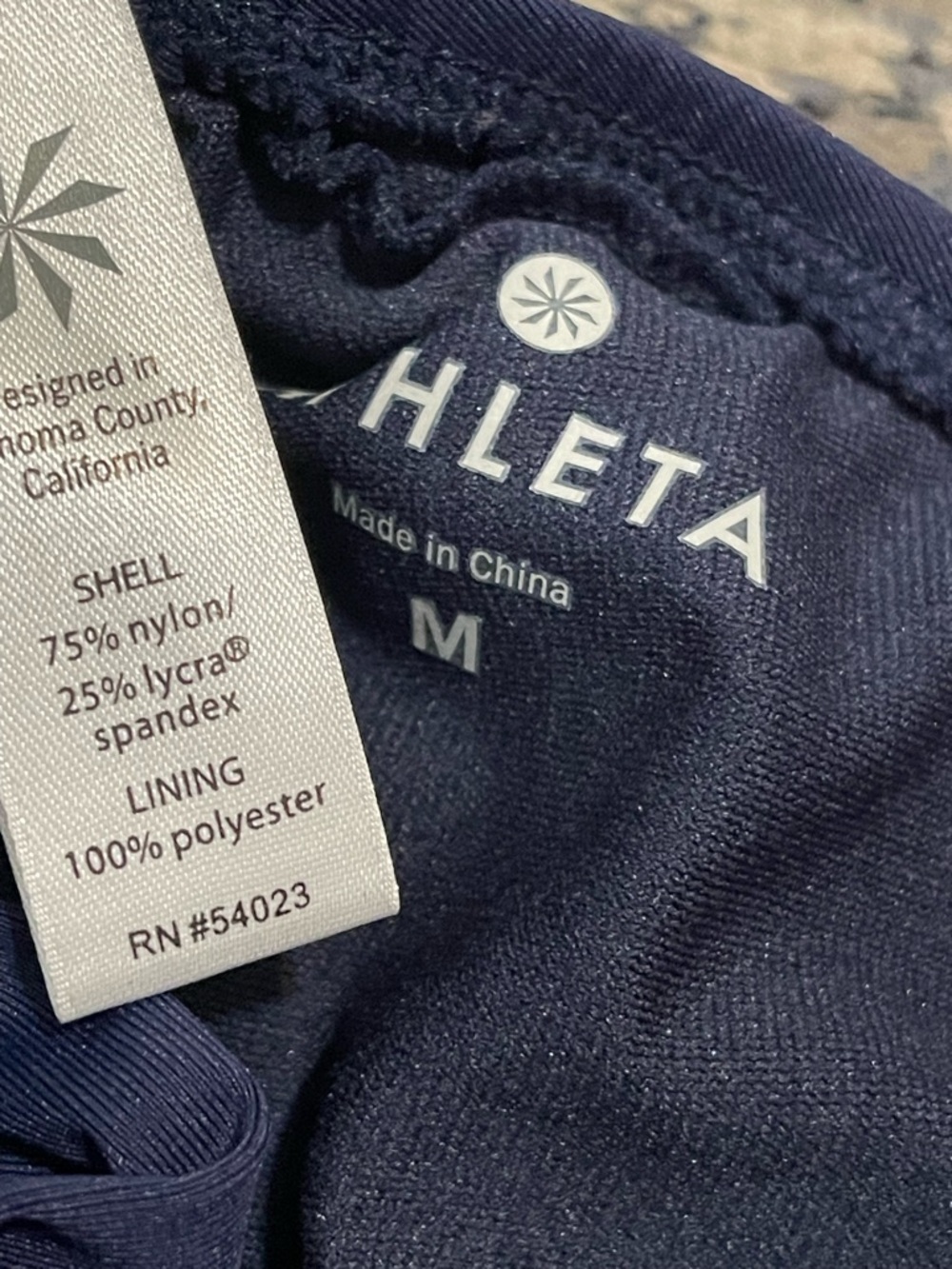 Athleta Navy Shirrendipity Halter Bikini Top Size M - Picture 6 of 6